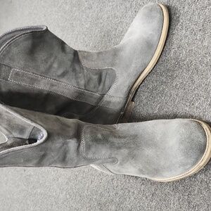 Chic Gray Women's Heeled Boots